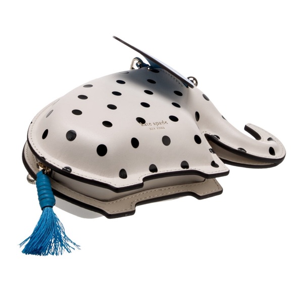 Kate Spade Tiny Cabana Polka Dot Elephant Leather Crossbody EUC - Picture 3 of 14